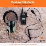 Tigrett Outdoors SMC Push-to-Talk Cable w/ 3.5mm Audio Cable Adapter for Kenwood K1 Radios Including Baofeng UV5R - PTT for Electronic Earmuffs - Hook and Loop Upgrade for Plate Carriers