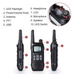 1Pair Radioddity FS-T1 UHF NOAA Weather Channel Two-way Radio FRS Walkie Talkie