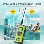 Retevis EZTalk 4S Waterproof Two Way Radio, IP68 Floating Walkie Talkies for Adults, NOAA, Emergency Alarm, Type-C Charging, Rechargeable Handheld GMRS Radio for Kayaking, Fishing, Rafting, Boating