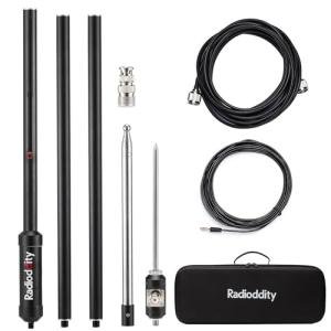 Radioddity HF-009 Portable HF Antenna, 5-50MHz Quick-Tuning Vertical Antenna, SWR 1.0-1.5, Compatible with Xiegu G90/X6100/X6200, Radioddity QT40/QT60/QT80, for HF Transceivers & Mobile Radios