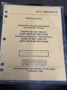 AN/PRC-77 incl Receiver Transmitter RT-841/PRC-77 TM 11-5820-667-12 Jan 1987