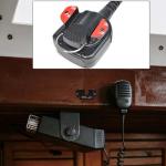 HYS Universal Ham CB Radio/All HT’s Microphone Hanger with Belt Clip/Universal Round Knob, Walkie Talkies/Marine Radio Back Belt Clip Holder Mount for Anytone Midland Icom Kenwood Yaesu (Black-4pcs)