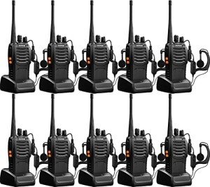 Baofeng Walkie Talkies Two-Way Radios bf-888s for Adults Long Range Rechargeable Communicator Handheld Professional UHF Interphone 10 Pack Walky Talky Set with Earpiece,Li-ion Battery and Charger