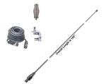 Hustler 102 Inch Whip CB Ham Antenna Stainless Steel - 18 ft RG8X Coax - Spring & Mount