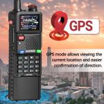 BAOFENG Ham Radio Handheld Long Range 5RH PRO GPS 10W Walkie Talkies NOAA Weather Receiver Two Way Radio Rechargeable 3800mAh Battery with USB-C Charger Tri Band Antenna for Hunting Gear,2 Pack