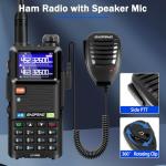 BAOFENG 5RM Ham Radio 10W Long Range Handheld NOAA Weather Receiver 2500mAh Battery UV-5RM Radio with Programming Cable,Speaker Mic,Tactical Antenna,Type-C Charging,2Pack