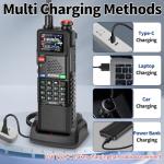 BAOFENG Ham Radio Handheld Long Range 5RH PRO GPS 10W Walkie Talkies NOAA Weather Receiver Two Way Radio Rechargeable 3800mAh Battery with USB-C Charger Tri Band Antenna for Hunting Gear,2 Pack