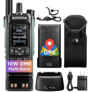 BAOFENG DM-32UV 10W DMR Radio with GPS & Digital APRS, Tier II Dual Band Ham Handheld Radio with UHF VHF Aviation FM Receiver, NOAA Alert, 4000 Channels, USB-C Rechargeable, Extra Case Holder