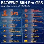 BAOFENG 5RH PRO Ham Radio Handheld, 10W Baofeng Radio with GPS APRS,640 Channels, NOAA Weather Walkie Talkies VHF/1.25M/UHF Aviation Police Band Scanner USB-C Rechargeable Battery Two Way Radio -2Pack