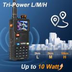 BAOFENG 5RH PRO Ham Radio Handheld, 10W Baofeng Radio with GPS APRS,640 Channels, NOAA Weather Walkie Talkies VHF/1.25M/UHF Aviation Police Band Scanner USB-C Rechargeable Battery Two Way Radio -2Pack
