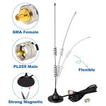 Bingfu Mobile Ham Radio Antenna Dual Band VHF UHF 136-174MHz 400-520MHz Magnetic Base PL259 Male Antenna for BTECH ICOM Midland Yaesu TYT AnyTone Amateur Mobile Ham Radio