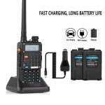 Ham Radio, BaoFeng UV-5R Pro 8W Walkie Talkies, Handheld Dual Band Two Way Ham Radios Long Range with Rechargeable Battery, Earpieces, Mic, Antenna and Programming Cable (2 Pack)