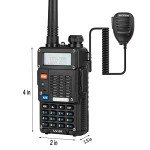 Ham Radio, BaoFeng UV-5R Pro 8W Walkie Talkies, Handheld Dual Band Two Way Ham Radios Long Range with Rechargeable Battery, Earpieces, Mic, Antenna and Programming Cable (2 Pack)