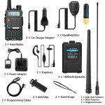 Ham Radio, BaoFeng UV-5R Pro 8W Walkie Talkies, Handheld Dual Band Two Way Ham Radios Long Range with Rechargeable Battery, Earpieces, Mic, Antenna and Programming Cable (2 Pack)