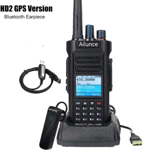 Ailunce HD2 IP67 Bluetooth Dual Band DMR HAM VFO GPS Two Way Radio +Mic
