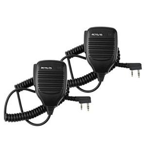Retevis Walkie Talkies Speaker Mic Shoulder Speaker, 2 Pin, for RT22 RT21 RT22S H-777 RB29 RT86 RT-5R RB89 RB15 RB29, Compatible with BAOFENG UV-5R BF-F8HP UV-5G Plus Samcom Two Way Radios (2 Pack)