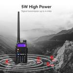 Retevis RT-5R 2 Way Radio Long Range, Walkie Talkies with Shoulder Mic, Dual Band, 128CH, Emergency Alarm, Handheld Two Way Radios, 1400mAh Rechargeable Ham Radio for Hunt, Hiking, Sking (2 Pack)