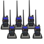 Retevis RT-5R Dual Band Two Way Radio, Walkie Talkie with Earpieces, 128CH,High Power, Emergency Alarm, VOX, 1400mAh Battery, 2 Way Radio Long Range for Aldults School Church Security (6 Pack)