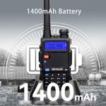 Retevis RT-5R Dual Band Two Way Radio, Walkie Talkie with Earpieces, 128CH,High Power, Emergency Alarm, VOX, 1400mAh Battery, 2 Way Radio Long Range for Aldults School Church Security (6 Pack)