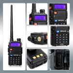 Retevis RT-5R Dual Band Two Way Radio, Walkie Talkie with Earpieces, 128CH,High Power, Emergency Alarm, VOX, 1400mAh Battery, 2 Way Radio Long Range for Aldults School Church Security (6 Pack)