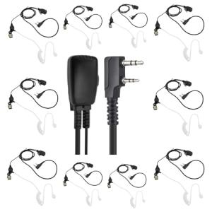 stdgove 10Pack Multi-Bulk 2-Way Radio Earpiece with Mic 2 Wire Acoustic Headset for Baofeng Arcshell Retevis Samcom Kenwood Walkie Talkie uv-5r rt 21 22 68 h-777s bf-888s bf-f8hp ar-5