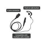 PZYPYM 6 Pin Walkie Talkie Headset with Ptt Mic G Shape Earpiece Headphone Earphone Ear Piece for Motorola gp 328plus ex 500,for Ailunce hd 1,for Retevis rt 29 48 rb 23 47v nr 30 b3h Radios