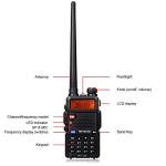 Retevis RT-5R Two Way Radio Handheld Rechargeable, Dual Band VOX 128CH 2-Way Radios Long Range High Power, Falshlight and Emergency Alarm Walkie Talkies for School, Church Security, Farm(10 Pack)