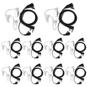 (10-Pack) 2-Pin Microphone Clear Acoustic Tube Headphones Compatible with Baofeng UV-5R UV-82 Retevis H-777 H-777S RT21 RT22 RT27 RT-5R Two Way Radios