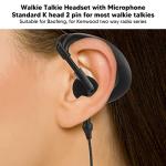 Walkie Talkie Earpiece with Mic K Head 2 Pin Two Way Radio Headset for Retevis H 777 RT1 RT2 RT3 RT5 RT7 RT 5R RT RT B6 2 Way Radios(2pcs Set)