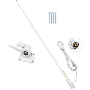 Marine VHF Radios Antenna for Boat Radios, 7meters RG-58U Cable, Adjustable Ratchet, Nails