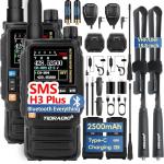 Ham Radio TIDRADIO TD-H3 Plus, Bluetooth-Headphone-connectable, Web Upgrade, APP PC Wireless Programming, 8-Band Long Range Walkie Talkies NOAA Weather Two-Way Radio Handheld for Survival Gear 2 Pack