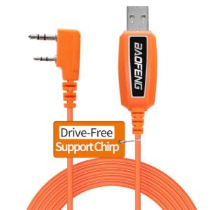BAOFENG USB Programming Cable CH340 Chip Compatible UV-5R Mini BF-F8HP Pro 5RM DM32 UV-32 GMRS GM-15PRO UV-5G Plus GM21 K5PLUS AR-152 UV-21R Quansheng UV-K5 8 Ham Radio Accessories,Orange