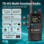 TIDRADIO TD-H3 Ham Multi-Band Radio(2×2500mAh Batteries), Wireless Programming, USB-C Programming & Charging, Rapid Handheld Long Range Two Way Radios, Mode Switchable, DTMF NOAA FM Frequency Match