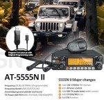Upgraded AT-5555N II 10 Meter Radio with Original Programming Cable for Truck, 10 Meter Ham Radio Noise Reduction High Power 60W AM PEP/50W FM/SSB 60W(PEP) Mobile Transceiver with CTCSS/DCS