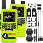 TIDRADIO TD-H3 GMRS Radio Handheld,Type C & Wireless Programming 8-Band Long Range Walkie Talkies Rechargeable Portable Two Way Radios Air Band, Frequency Match, DTMF Lock, NOAA FM AM- Green 2Pack