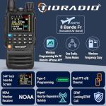 TIDRADIO TD-H3 Ham Radio Handheld(2PCS Batteries), 8-Bands, Wireless &Type C Programming, Frequency Match, Air Band &771 Long Antennas, Walkie Talkie Rechargeable Portable Two Way Radio Full Kit 1Pack