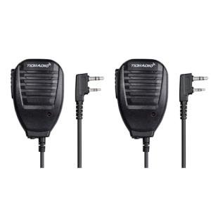 TIDRADIO Speaker Microphone Police Walkie Talkie Mic Accessories for Ham GMRS FRS Radio UV-5R Mini 5RM UV-32 DM-32 F8HP UV-21R UV-5G Plus BF-888S GM-15 PRO UV-82 K5Plus TD-V2 TD-H8 TD-H3 Plus -2 Pack