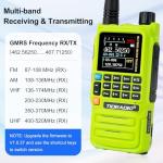 TIDRADIO TD-H3 Plus GMRS Radios Long Range Walkie Talkies USB-C Charging & Wireless Programming Multi-Band Rechargeable Two Way Radio 2500mAh Battery AM/FM NOAA DTMF VOX Frequency Copy -2 Pack Green