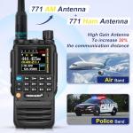 TIDRADIO TD-H3 Ham Radio Handheld(2PCS Batteries), 8-Bands, Wireless &Type C Programming, Frequency Match, Air Band &771 Long Antennas, Walkie Talkie Rechargeable Portable Two Way Radio Full Kit 1Pack