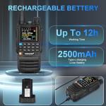 TIDRADIO TD-H3 Ham Radio Handheld(2PCS Batteries), 8-Bands, Wireless &Type C Programming, Frequency Match, Air Band &771 Long Antennas, Walkie Talkie Rechargeable Portable Two Way Radio Full Kit 1Pack