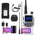 TIDRADIO TD-H3 GMRS Radio Multi-Band Receiving,USB-C Programming & Charging,2500mAh Battery,AM/FM Reception,DTMF NOAA VOX SCAN, Long Range Walkie Talkies with Earpiece and TD-771 Antenna,Crystal