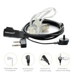 TIDRADIO Walkie Talkie Earpiece with Mic 2 Pin Acoustic Tube Headset TD-M8s TD-V2 TD-H3 TD-H8 H-777 RT21 RT22 RT68 Baofeng UV-5R Mini BF-F8HP 5RM UV-5G UV-32 DM-32 GM21 2 Way Radio-2 Pack