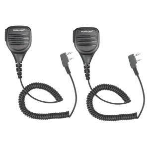 TIDRADIO Radio Speaker Mic Weatherproof IP54 Heavy Dut Baofeng Microphone Accessories for 5RM K5PLUS BF-F8HP PRO UV-5R Mini GM-15 Pro TD-H8 TD-H3 Plus DM32, RB48 Walkie Talkie Kenwood Radio Mic -2Pack