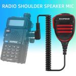 BAOFENG Radio Microphone,Remote Shoulder Police Mic UV-5R BF-F8HP 5RM UV-21R K5PLUS UV-17R TIDRADIO TD-H3 TD-H8 Quansheng UV-K5 walkie Talkie Handheld Speaker mic (Red*1 Pack)