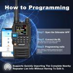 TIDRADIO TD-H3 Ham Radio Type C & Wireless Programming 8-Bands Long Range Walkie Walkies Rechargeable Handheld Portable Two Way Radios Air Band, Frequency Match, DTMF Lock, NOAA FM AM- Full Kit 2Pack