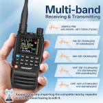 TIDRADIO TD-H3 GMRS Radio Handheld, USB-C Charging & Programming, Multi-Band Two Way Radios Long Range, NOAA FM AM, Copy Frequency, Rechargeable Walkie Talkies with 2500mAh Battery (x2), 1 Pack-Black