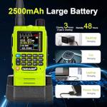 TIDRADIO TD-H3 GMRS Radio Handheld,Type C & Wireless Programming 8-Band Long Range Walkie Talkies Rechargeable Portable Two Way Radios Air Band, Frequency Match, DTMF Lock, NOAA FM AM- Green 2Pack