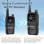 TIDRADIO TD-H3 GMRS Radio Handheld, USB-C Charging & Programming, Multi-Band Two Way Radios Long Range, NOAA FM AM, Copy Frequency, Rechargeable Walkie Talkies with 2500mAh Battery (x2), 1 Pack-Black