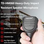 TIDRADIO Radio Speaker Mic Weatherproof IP54 Heavy Dut Baofeng Microphone Accessories for 5RM K5PLUS BF-F8HP PRO UV-5R Mini GM-15 Pro TD-H8 TD-H3 Plus DM32, RB48 Walkie Talkie Kenwood Radio Mic -2Pack