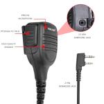TIDRADIO Radio Speaker Mic Weatherproof IP54 Heavy Dut Baofeng Microphone Accessories for 5RM K5PLUS BF-F8HP PRO UV-5R Mini GM-15 Pro TD-H8 TD-H3 Plus DM32, RB48 Walkie Talkie Kenwood Radio Mic -2Pack